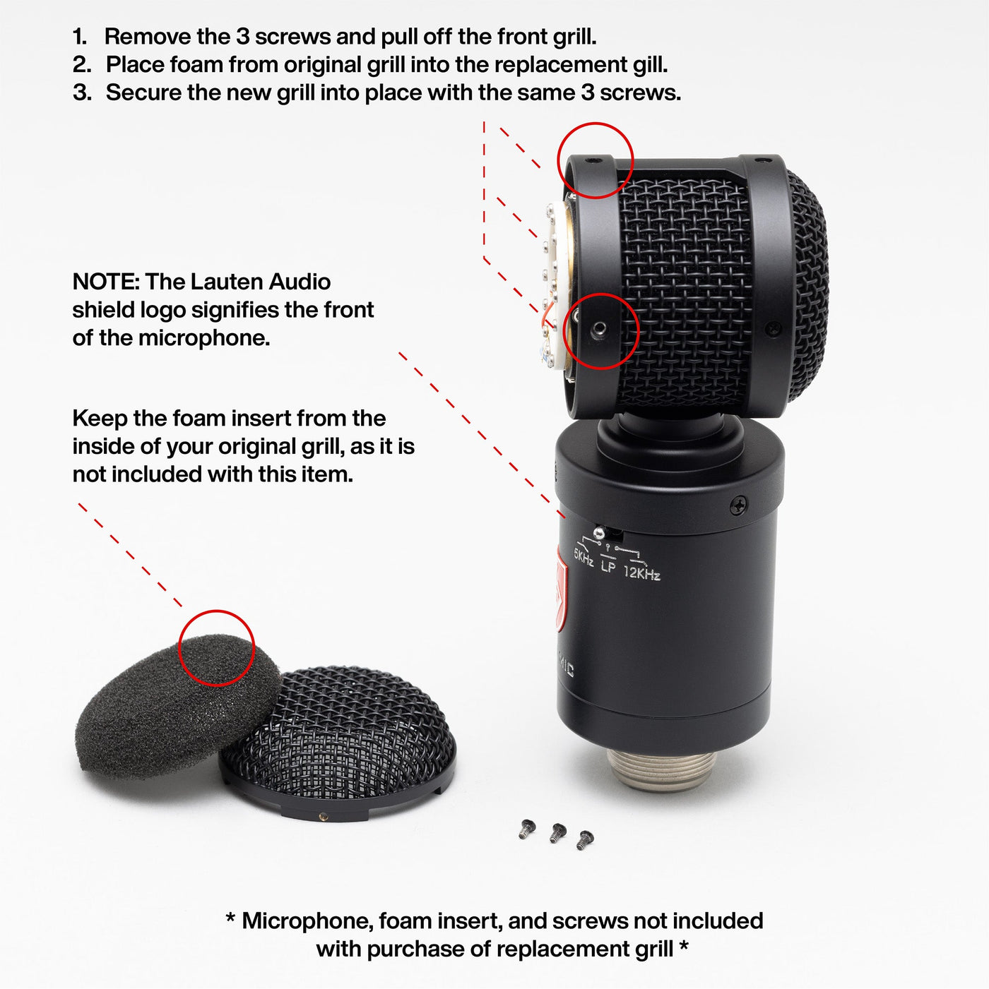 Snare Mic and Tom Mic Front Grill Replacement